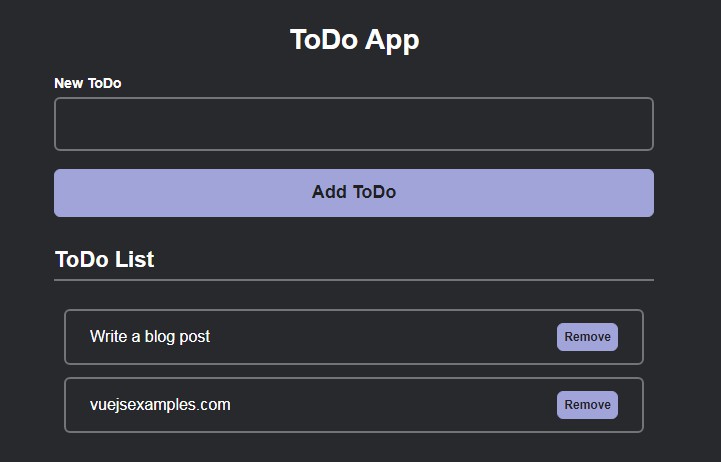 A Simple ToDo Application Using Vue 3 Composition API