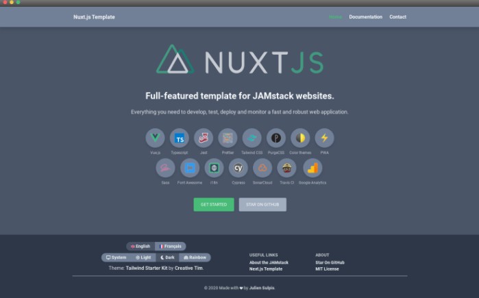 Full Featured Template For JAMstack Websites Using Nuxt Js