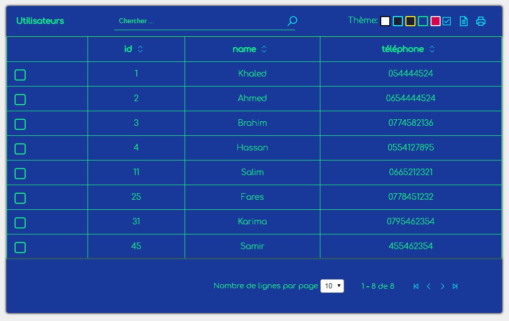 A Data Table Created Using Vue js Codespots