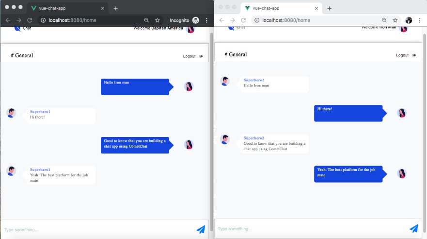 Vue js chat Embed full