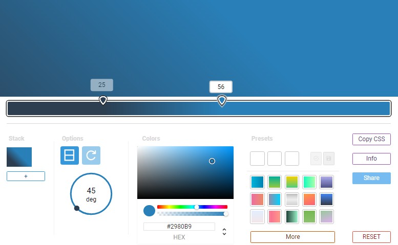 Color gradient generator là một công cụ tuyệt vời để tạo ra những màu sắc hấp dẫn và sáng tạo cho trang web của bạn. Hãy xem hình ảnh liên quan để tham khảo và áp dụng ý tưởng tuyệt vời này cho trang web của bạn.