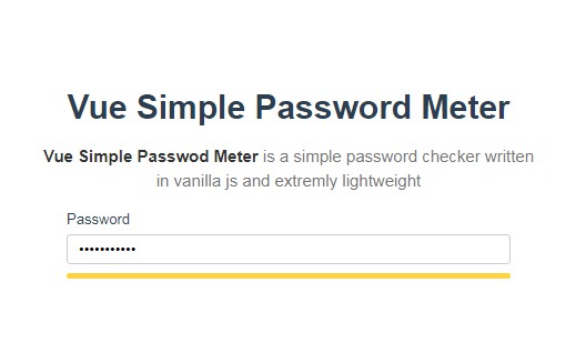 Vue Simple Password Meter is a simple password strength meter component