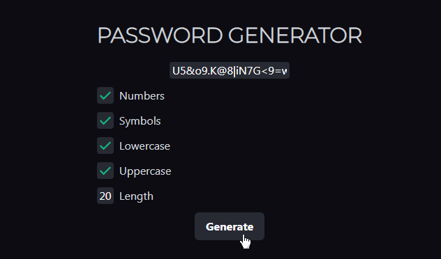 A Strong Password Generator Made with Vue & Tailwind CSS
