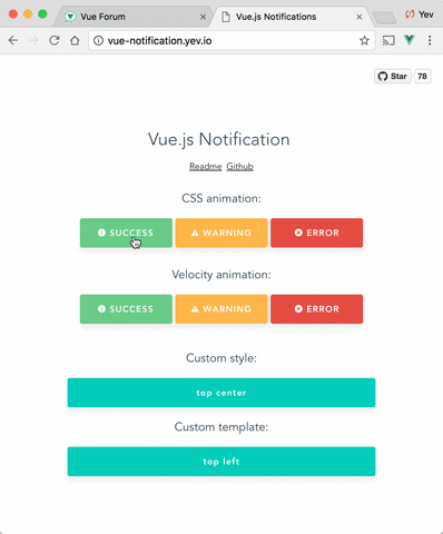 A simple notification library for vue3