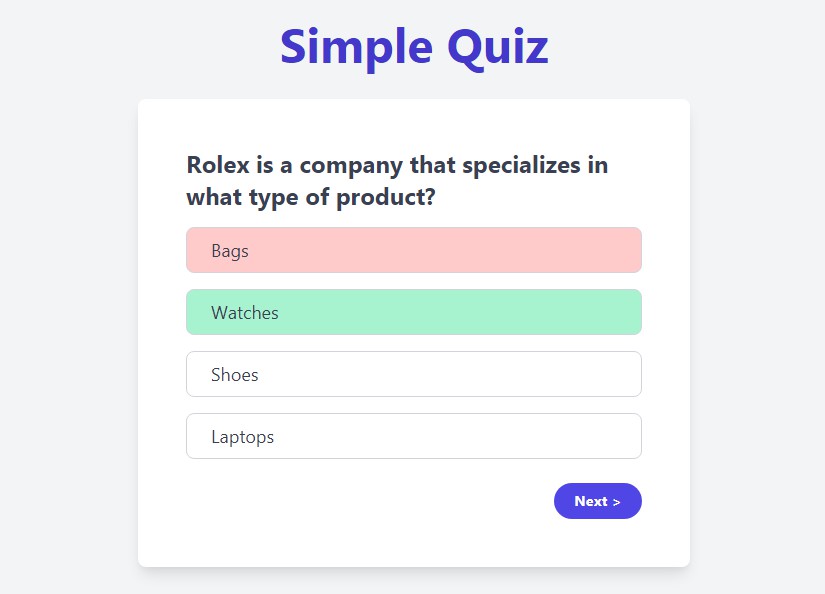 Quiz Html Template