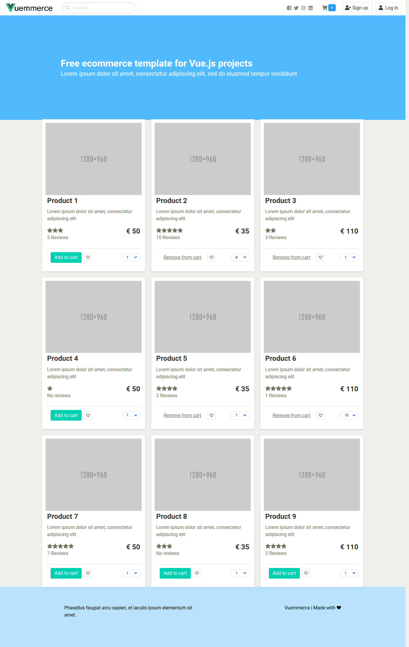 Vue Js Ecommerce Template Free Printable Templates