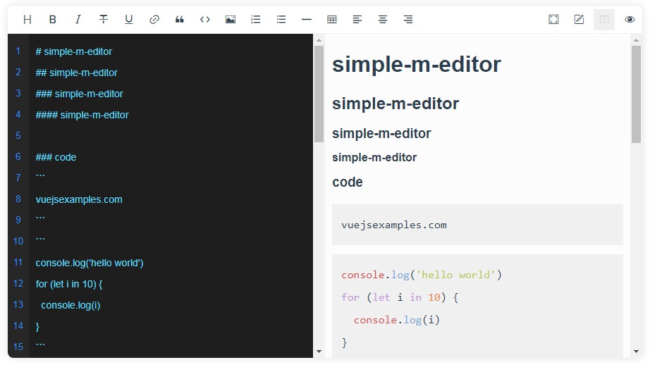 Editor Vuejs Examples 0505