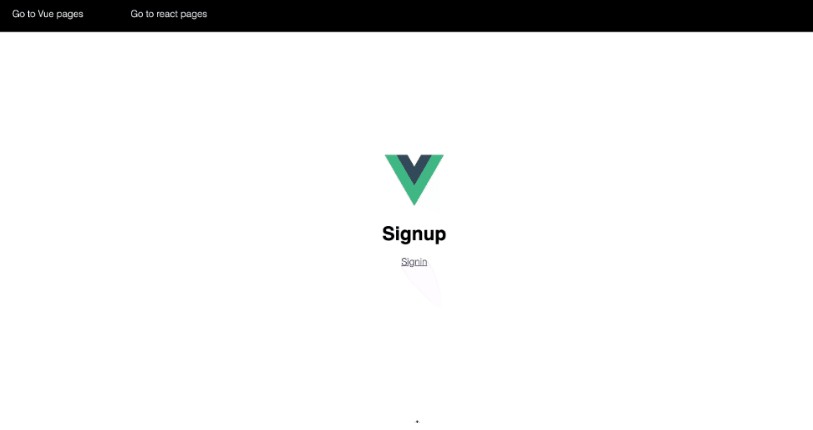 Integrated the react app in vue app
