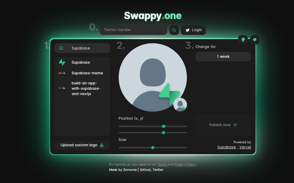 Swappy.one: Swap your Twitter image based on interest/season temporarily or forever