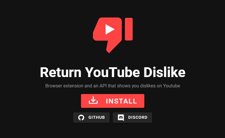 Return YouTube Dislike: an open-source extension that returns the YouTube dislike count