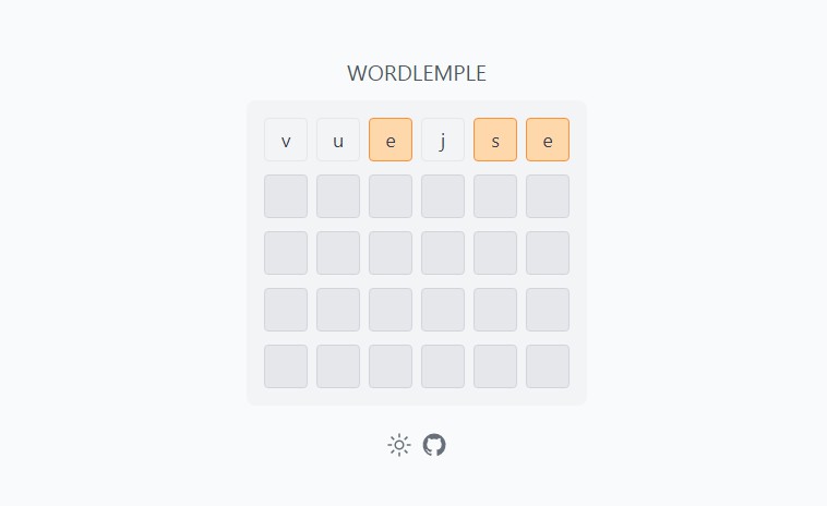 Wordlemple - A simple implementation of the Wordle game