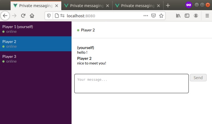 A simple minimal Web application to chat in private with friends
