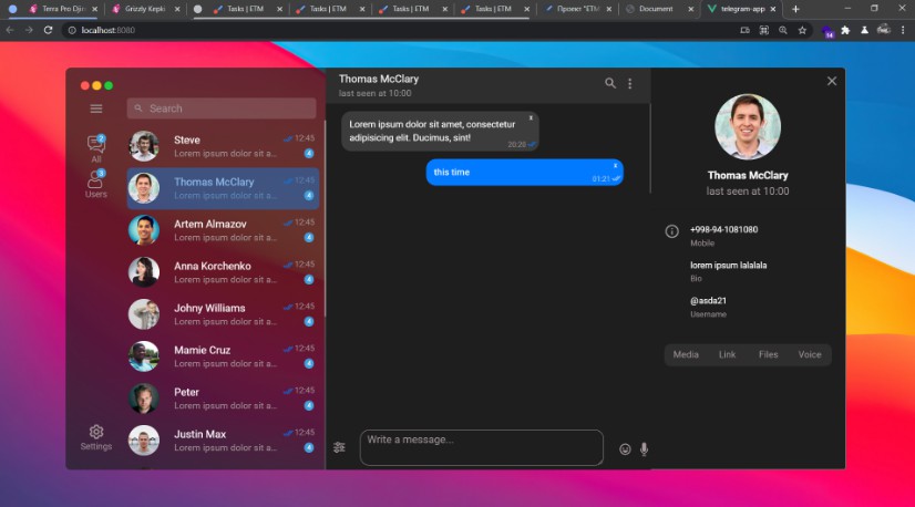 Web Telegram Clone Built With Vue Js