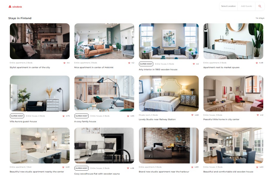Windbnb App: An Airbnb clone using Vue.js