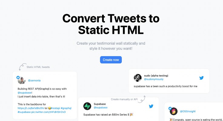 Convert Tweets to Static HTML, Built With Nuxt 3 and WindiCSS