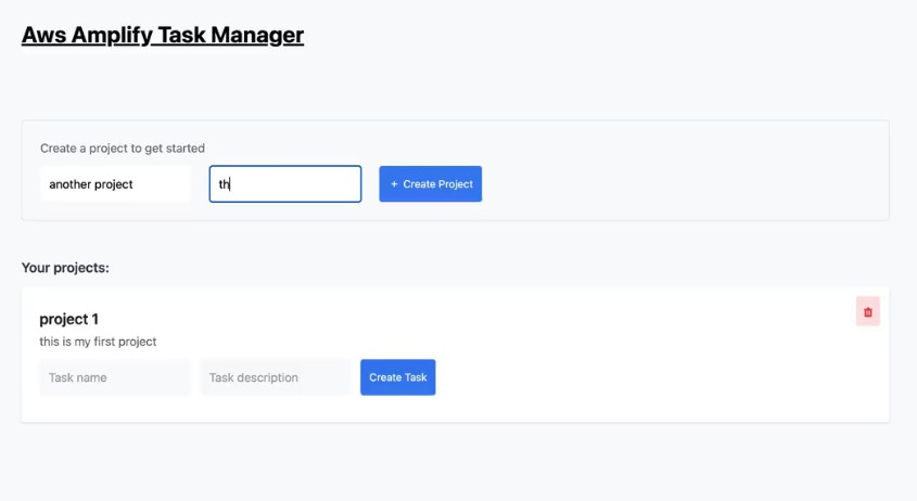 Task manager build with VueJS, TailwindCSS and AWS Amplify