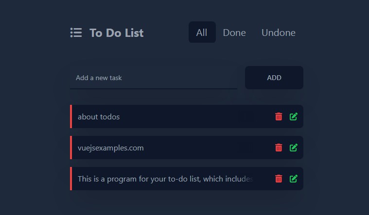 A program for your to-do list with Vue.js