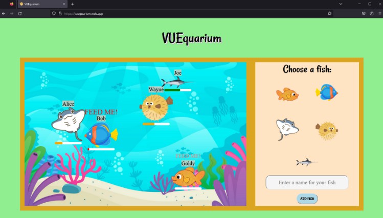 Aquarium app built with Vue.js