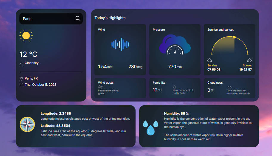 Weather APP built with Vue.js 3