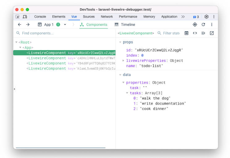 A Simple extension that helps debugging Livewire components from Vuejs ...