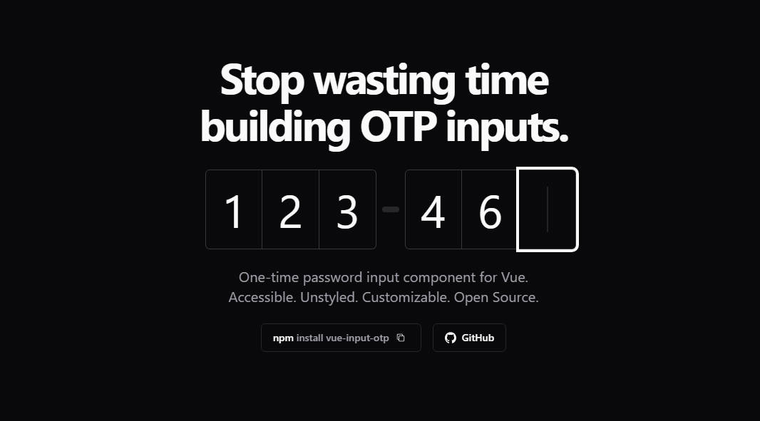 One time passcode Input for Vue